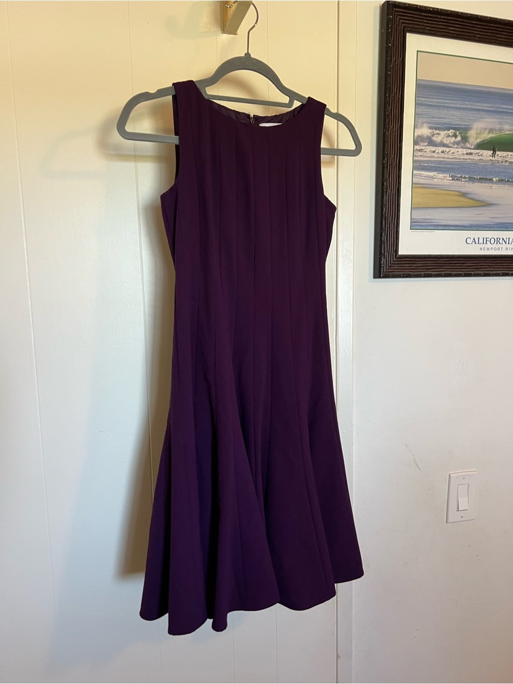 Calvin Klein Sleeveless Deep Plum Midi Dress